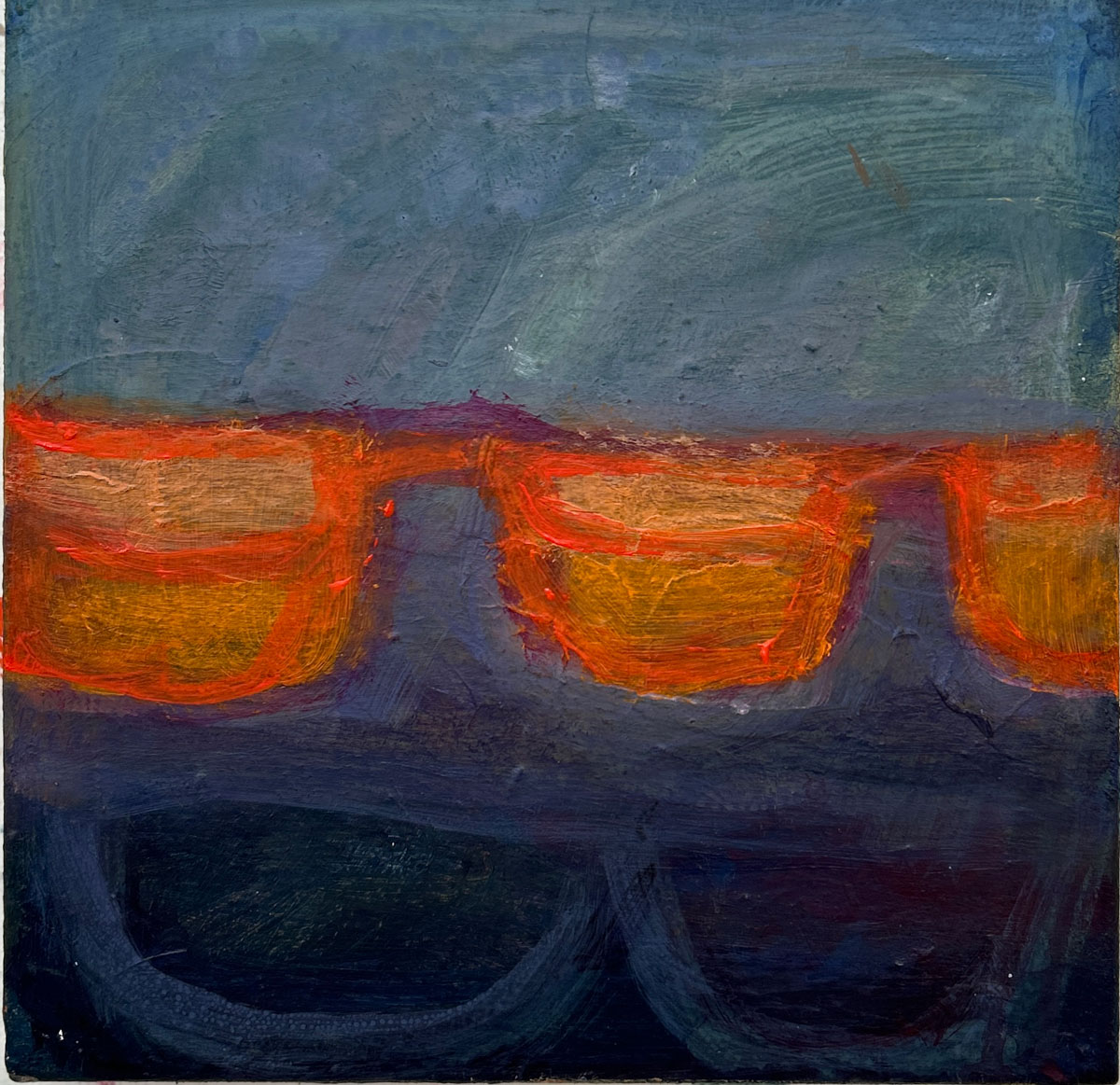 Orange Between Blues (mixed media on canvas 20x20cm) Orange Between Blues (mixed media on canvas 20x20cm)