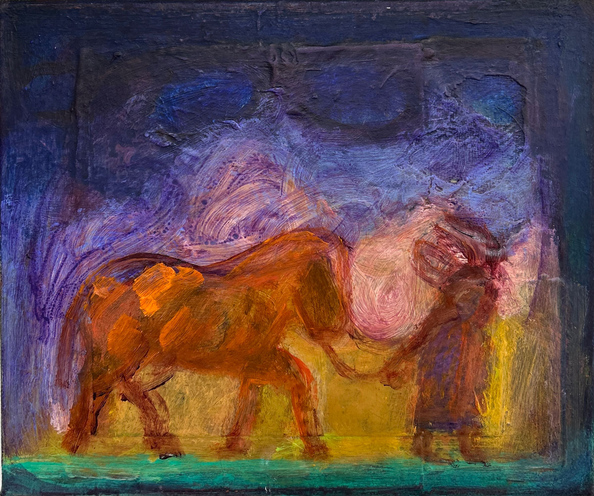 Red Pony (acrylic with mixed media on canvas 25x30cm) Red Pony (acrylic with mixed media on canvas 25x30cm)